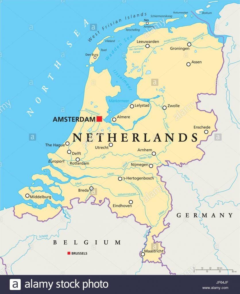 Bản đồ của Rotterdam và amsterdam