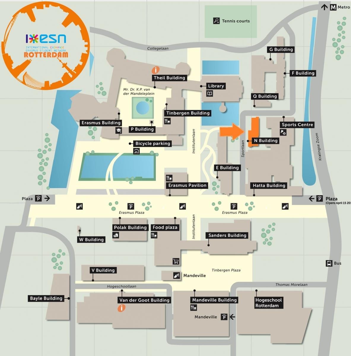 Bản đồ của học đại học Rotterdam