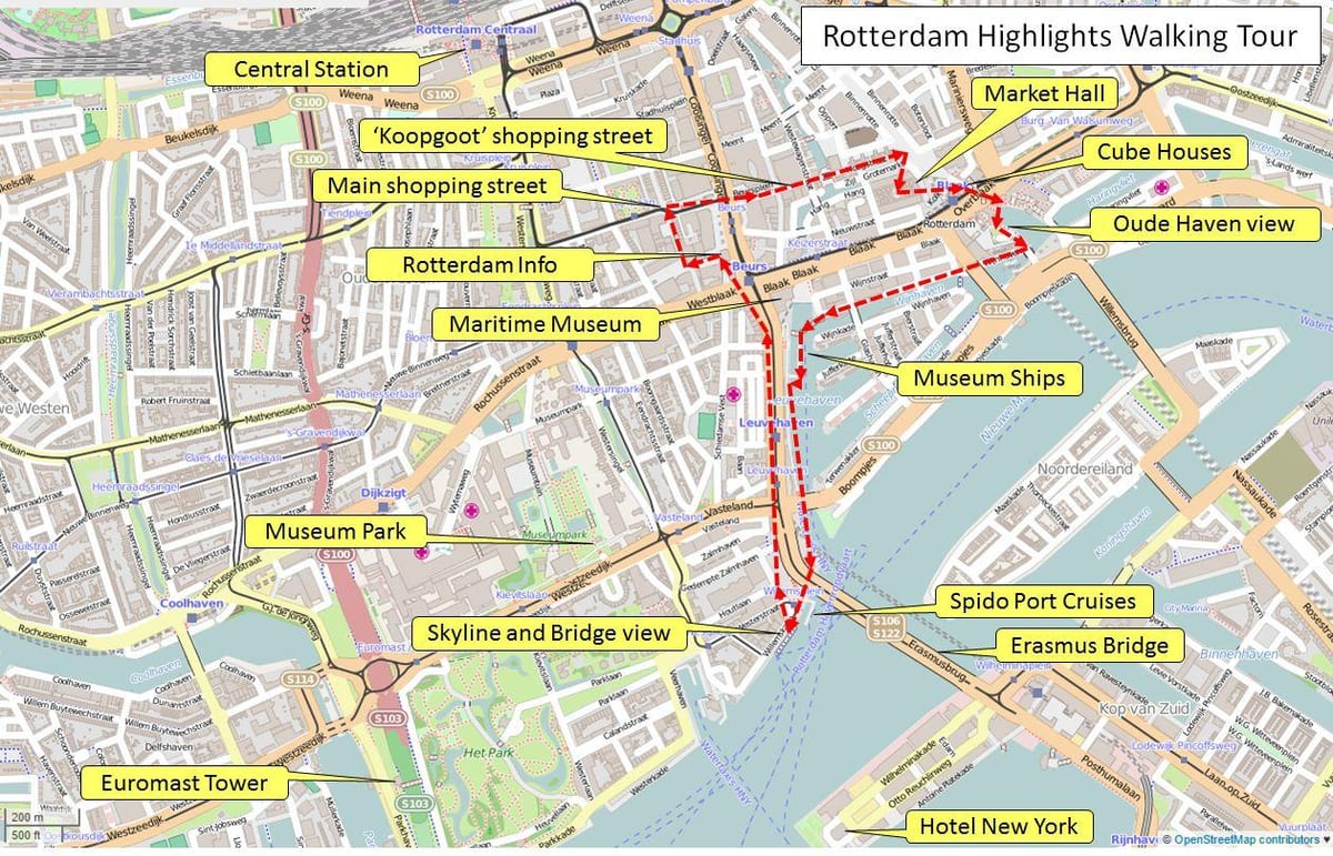 Bản đồ của Rotterdam đi du lịch