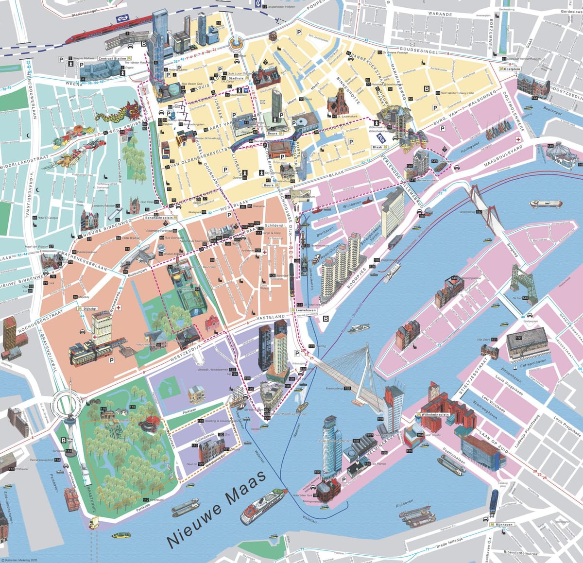 Bản đồ của Rotterdam điểm du lịch