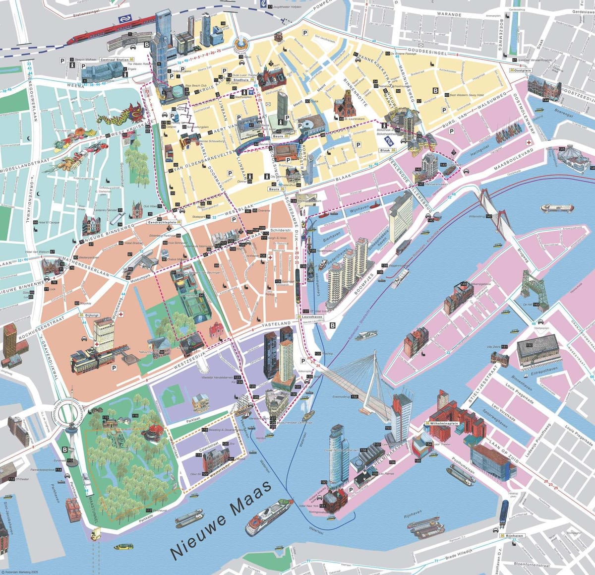 Bản đồ của Rotterdam ngắm cảnh