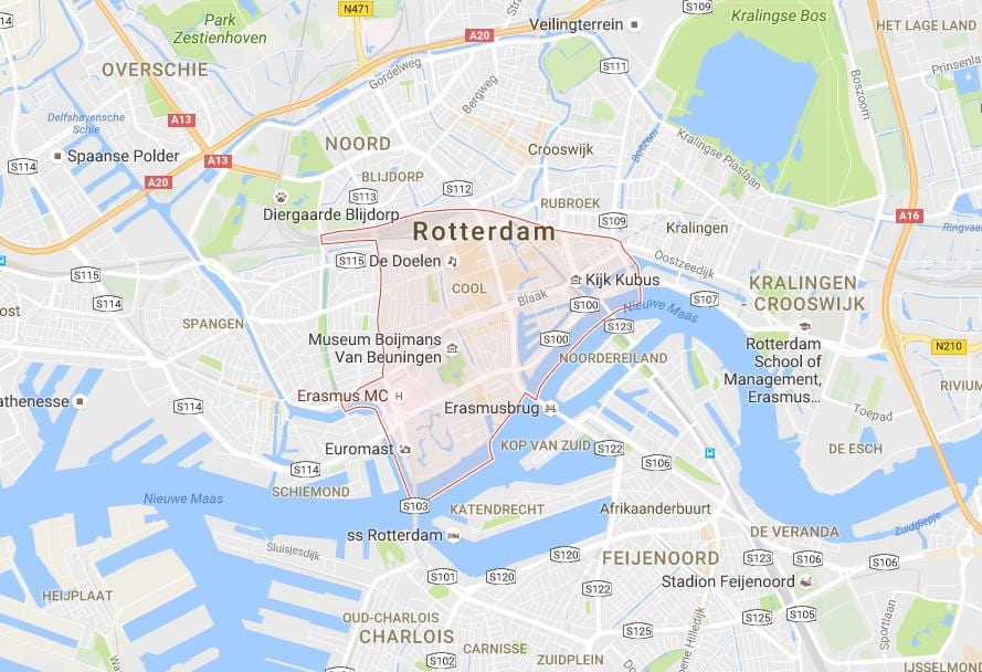 Rotterdam trung tâm bản đồ