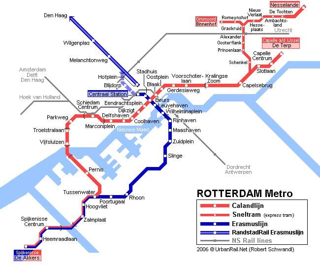 Rotterdam giao thông công cộng bản đồ